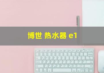 博世 热水器 e1